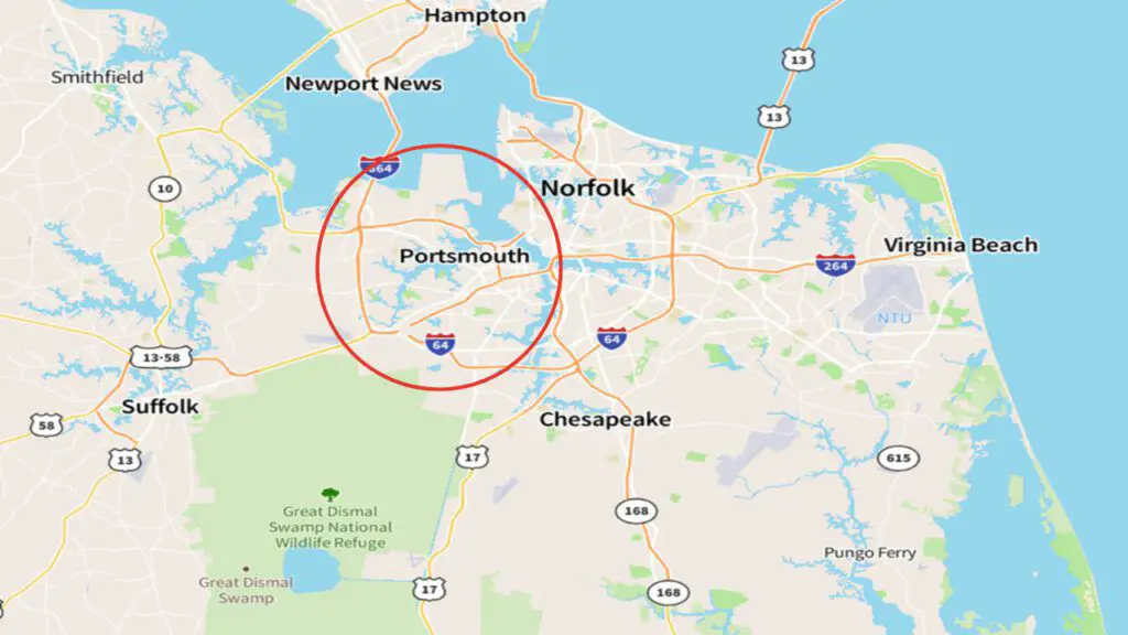 Portsmouth Virginia Map