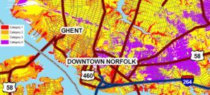 Norfolk, Virginia Storm Surge Map